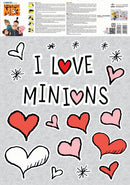 muursticker Minions Love 29,7 x 42 cm geel 2-delig