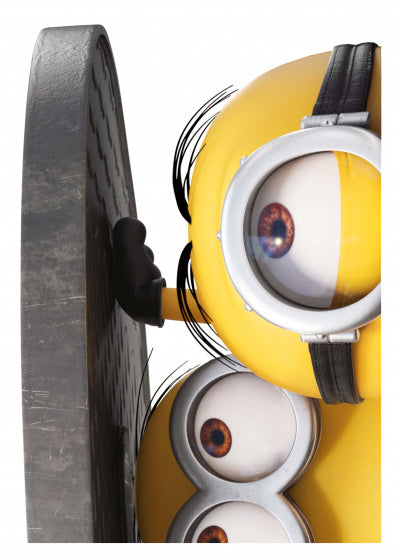 muursticker Minions Manhole 29,7 x 42 cm geel 2-delig