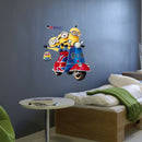 muursticker Minions Scooter junior 50 x 70 cm geel