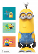 muursticker Minions Trio 29,7 x 42 cm vinyl geel 2-delig