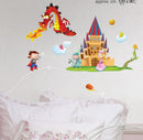 muursticker Prince And Dragon 50 x 70 cm vinyl rood