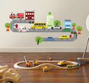 muursticker Traffic junior 50 x 70 cm vinyl grijs/groen
