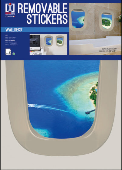 muurstickers Air Island 60 x 38 cm PVC 2-delig
