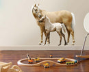 muurstickers Horses 50 x 70 cm PVC beige 2-delig