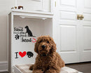 muurstickers Love Dogs A3 vinyl zwart/rood 2 stuks