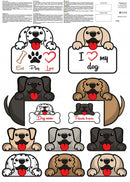 muurstickers Moon Dogs A3 vinyl zwart 2 stuks