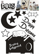 muurstickers Moon Dogs A3 vinyl zwart 2 stuks