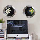 muurstickers Space 20 x 30 cm PVC zilver 2-delig