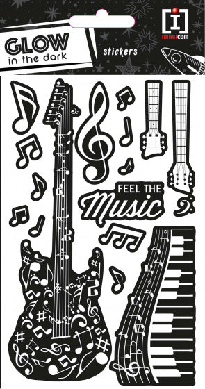 stickervel Music junior papier zwart/wit 16 stuks