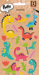 stickervel Puffy Dinosaurus junior vinyl 19 stuks