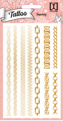 stickervel Tattoo Chains junior papier goud 9 stuks