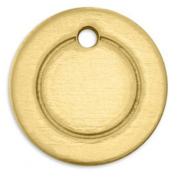 koper label 1,3 cm rond 11 stuks goud