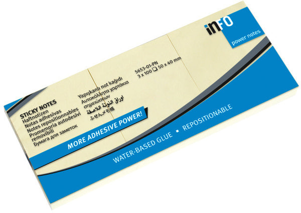 post-its Powernotes 5 x 4 cm papier geel 300 stuks