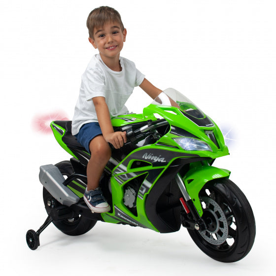 elektrische kindermotorfiets Kawasaki ZX10 12V groen