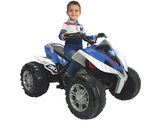 elektrische kinderquad Rage 12V blauw/wit