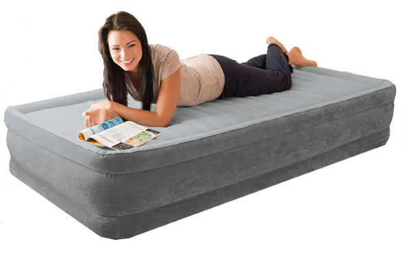 Intex 67766 DuraBeam Midrise Twin 1-Persoons Luchtbed + Pomp 99x191x33cm