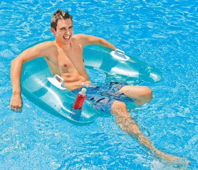 loungestoel Sit 'n Float 152 x 99 cm vinyl blauw