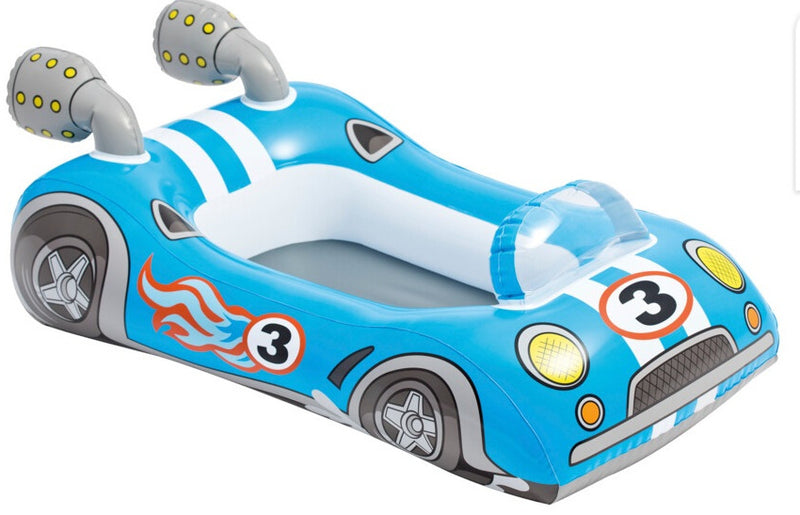 opblaasauto 107 x 69 cm vinyl blauw