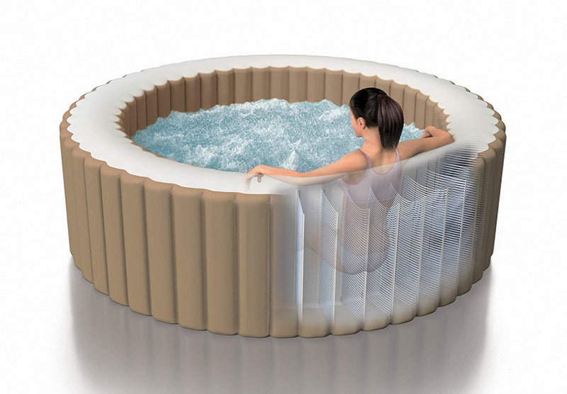 Intex 28476 Purespa Bubble Massage Jacuzzi 4-persoons Set + Energy Efficient Afdekzeil