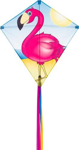 diamantvlieger Eddy Flamingo 68 cm roze/blauw