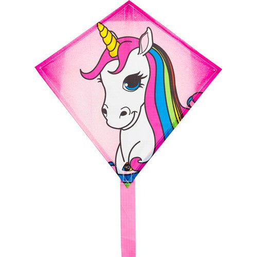 eenlijnskindervlieger Mini Eddy Unicorn 30 cm roze