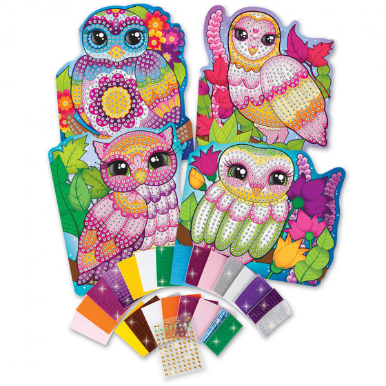 mozaïeken sticky mosaics uilen junior roze