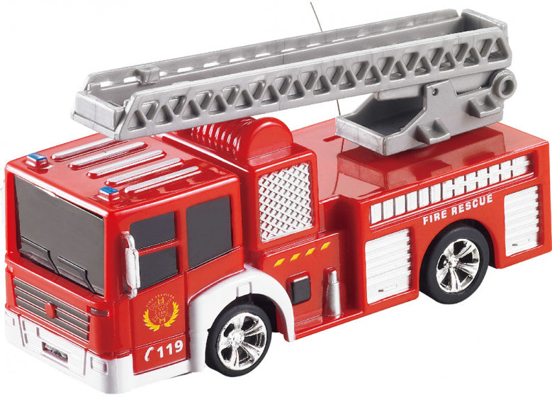 mini-brandweerwagen junior 8 x 3 x 4 cm rood 8-delig