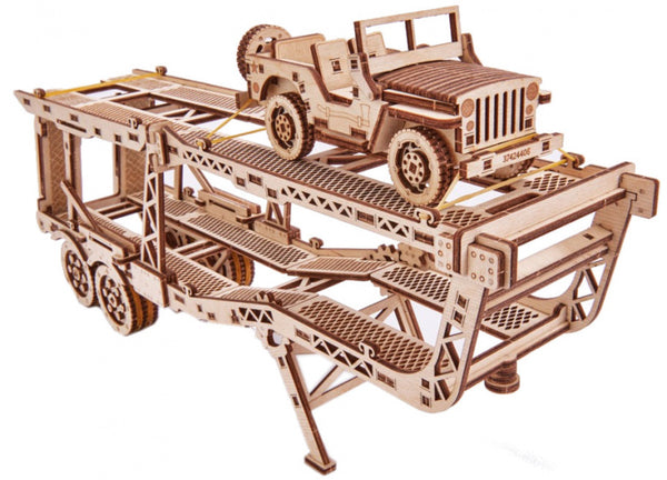 modelbouwset autotrailer hout naturel 229-delig