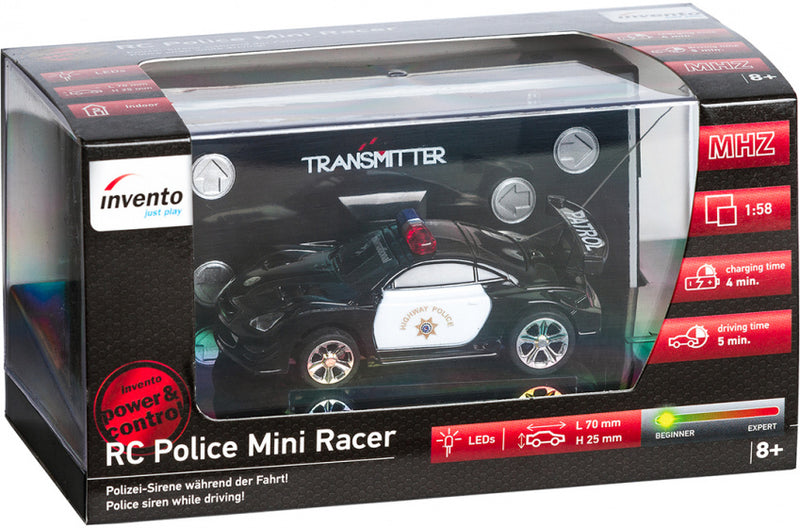 politieauto mini junior zwart/wit 7-delig