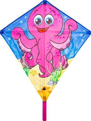 kindervlieger Eddy Octopus 68 cm polyester roze/blauw