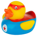 badeend Superheld junior 5 cm vinyl blauw