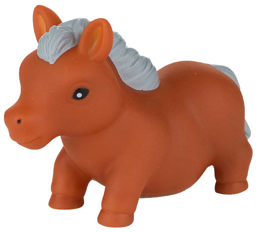 badspeelgoed Paard 5 x 5 cm vinyl bruin