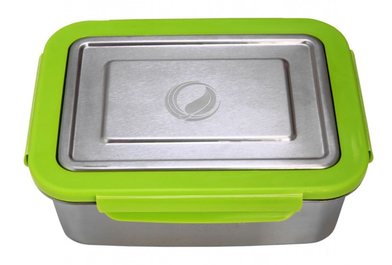 RVS lunchbox 2 liter zilver/groen