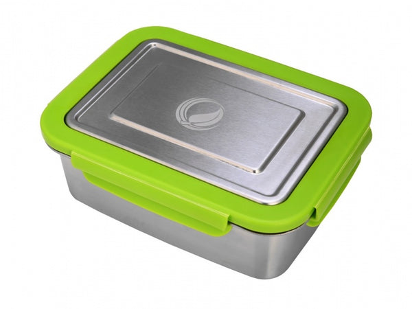RVS lunchbox 2 liter zilver/groen
