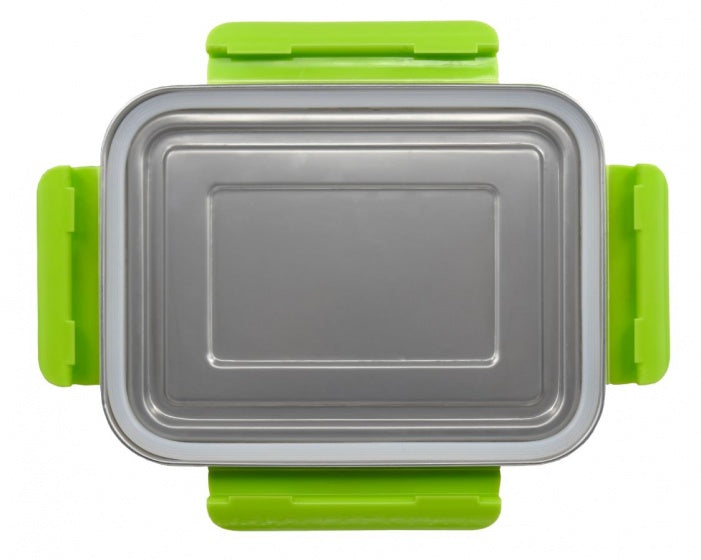 RVS lunchbox 2 liter zilver/groen