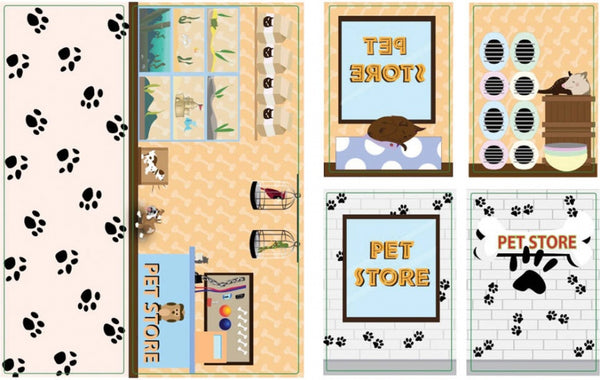 decoratiestickers Pet Store 6-delig