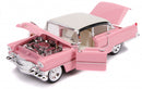 auto 1955 Cadillac Fleetwood 1:24 die-cast roze/wit