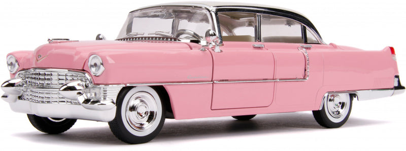 auto 1955 Cadillac Fleetwood 1:24 die-cast roze/wit