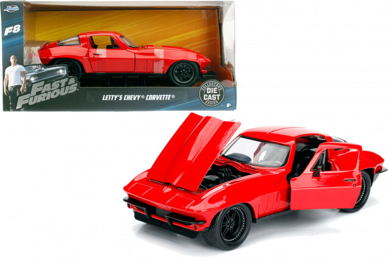 auto Fast & Furious 1966 Chevy Corvette 1:24 die-cast rood