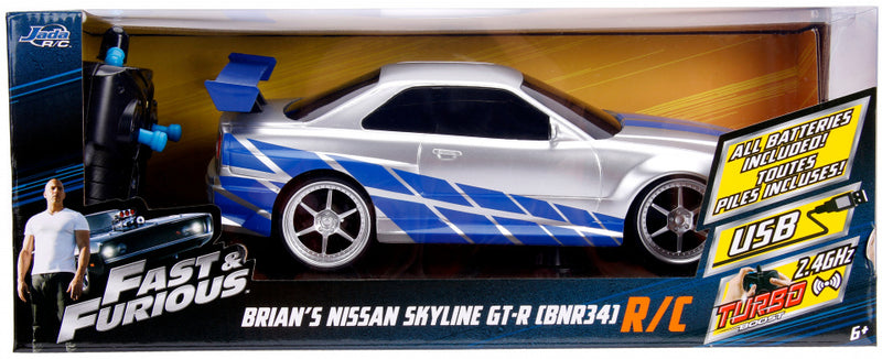 RC auto Fast & Furious Nissan Skyline GTR 1:16 zilver