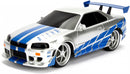 RC auto Fast & Furious Nissan Skyline GTR 1:16 zilver