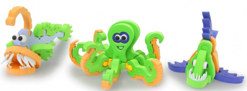3D-puzzel Zeedieren foam blauw/groen 236-delig
