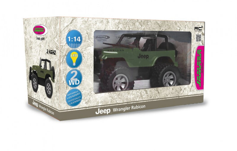 auto Jeep Wrangler RC jongens 1:14 groen/zwart 2-delig