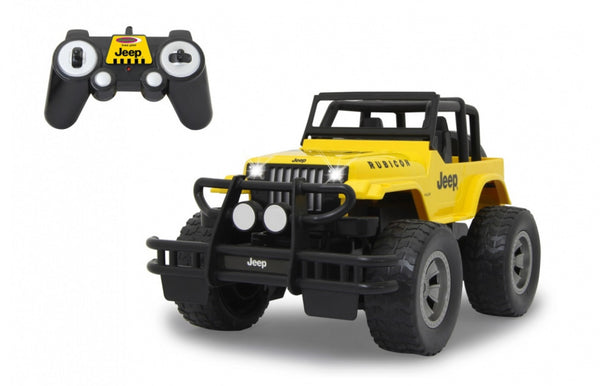 auto Jeep Wrangler RC jongens 1:12 geel/zwart 2-delig