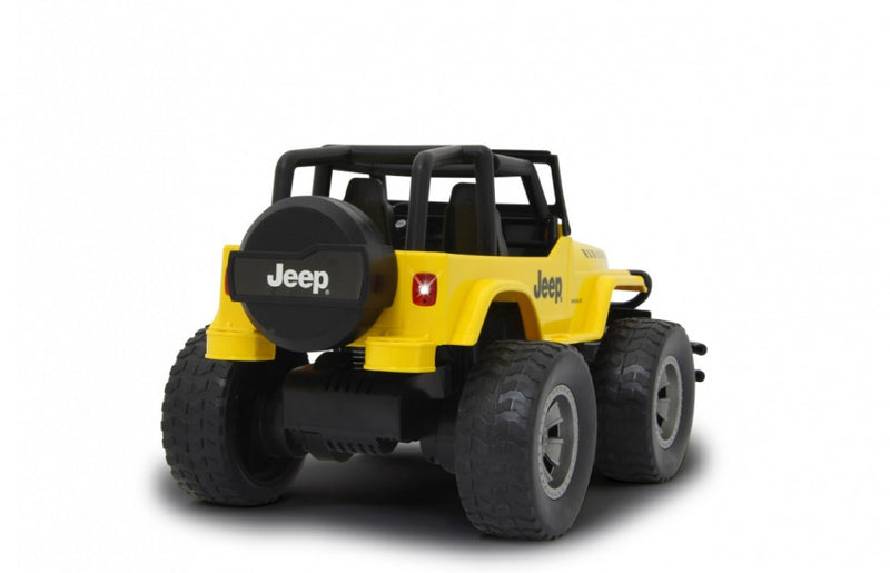 auto Jeep Wrangler RC jongens 1:12 geel/zwart 2-delig