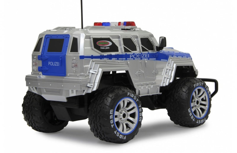 gepantserde jeep Polizei 27 MHz 1:12 zilver