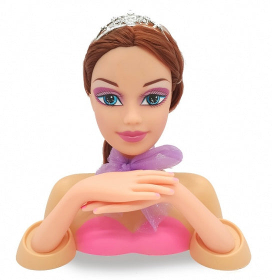 kaphoofd prinses Emma meisjes 24,5 cm roze 8-delig