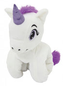 knuffel Clampy eenhoorn 27 cm wit/paars