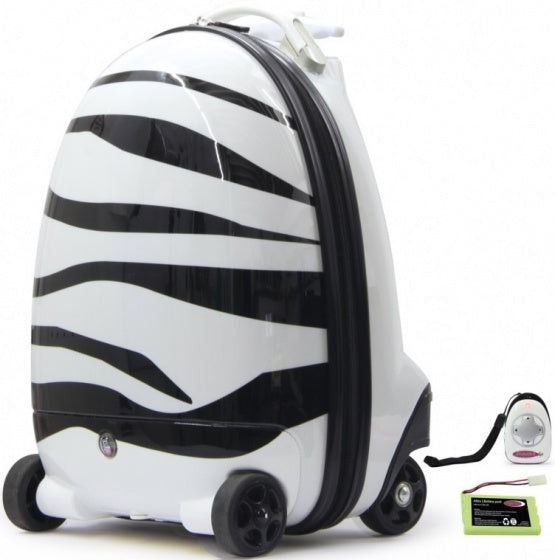 koffer Zebra junior 32 liter polyester zwart/wit