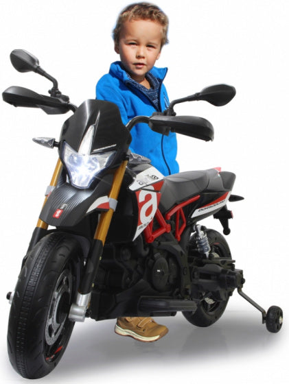 elektrische kindermotor Aprilia Dorsoduro 900 12V zwart